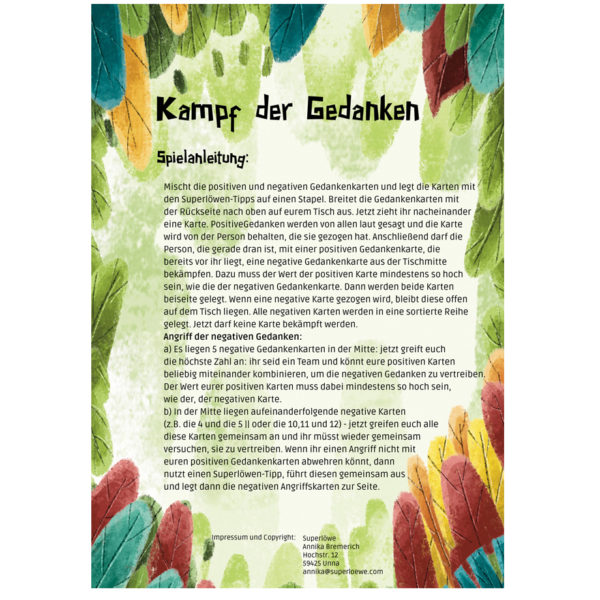Kampf der Gedanken - Kartenspiel mit Glaubenssätzen als Download – Bild 3